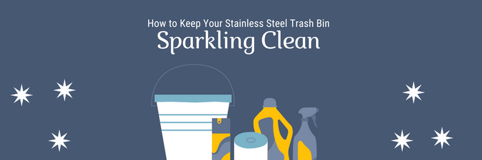 Cleaning stainless steel trash bin