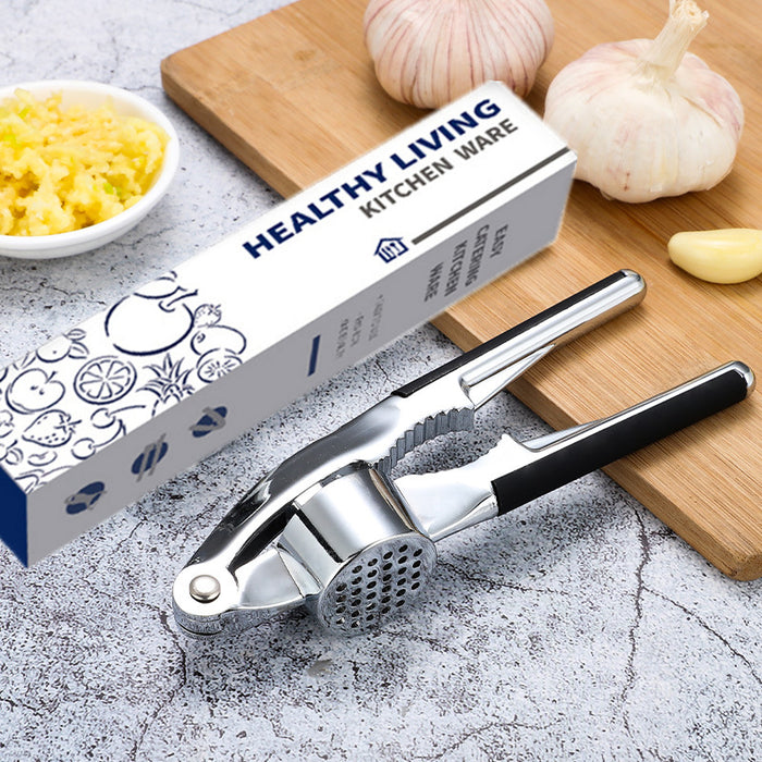 Chef's Professional Garlic Press with Ergonomic Handle - Black - HippoMart 