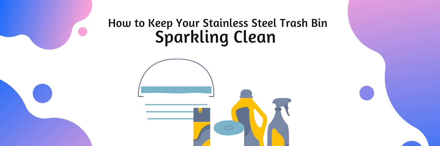 Cleaning stainless steel trash bin