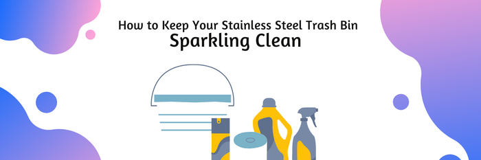 Cleaning stainless steel trash bin