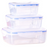 Transparent Plastic Rectangular Leakproof 3 Piece Food Storage Container Set - HippoMart SG