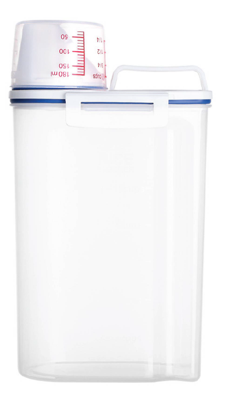 Container Airtight with Measuring Cup & Top Handle Food Storage and Dispensers, 2kg/2000ml - HippoMart SG
