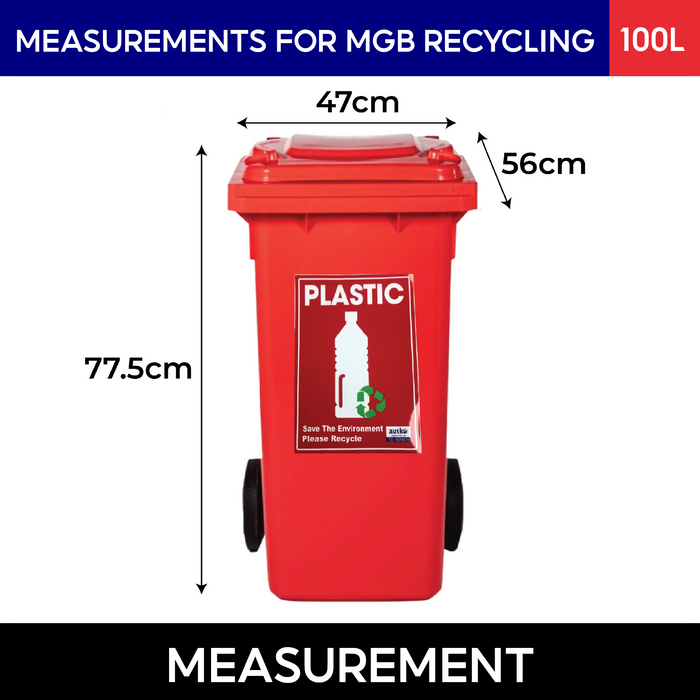 Mobile Garbage Bin | MGB | 80L, 100L, 120L, 240L, 360L | Recycling Trash Bin | Dustbin | Dustbin for Kitchen - HippoMart SG