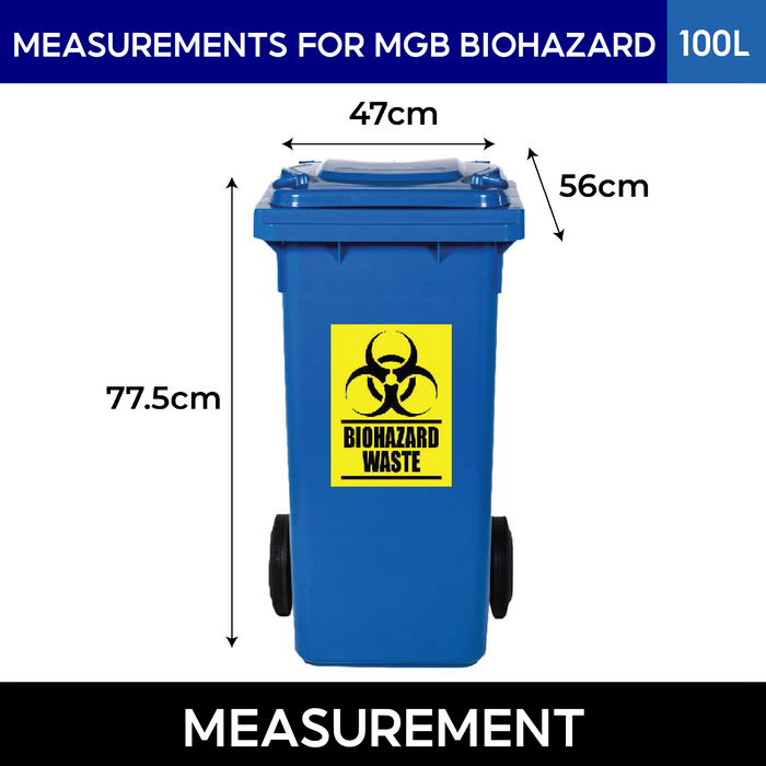 Biohazard Mobile Garbage Bin | MGB | 80L, 100L, 120L, 240L, 360L | Trash Bin | Medical Waste Bin - HippoMart SG