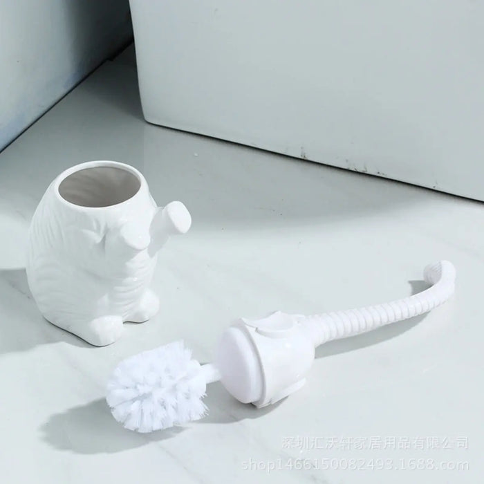 Ceramic Base Plastic Handle Toilet Brush, Multiple Design - Image #6