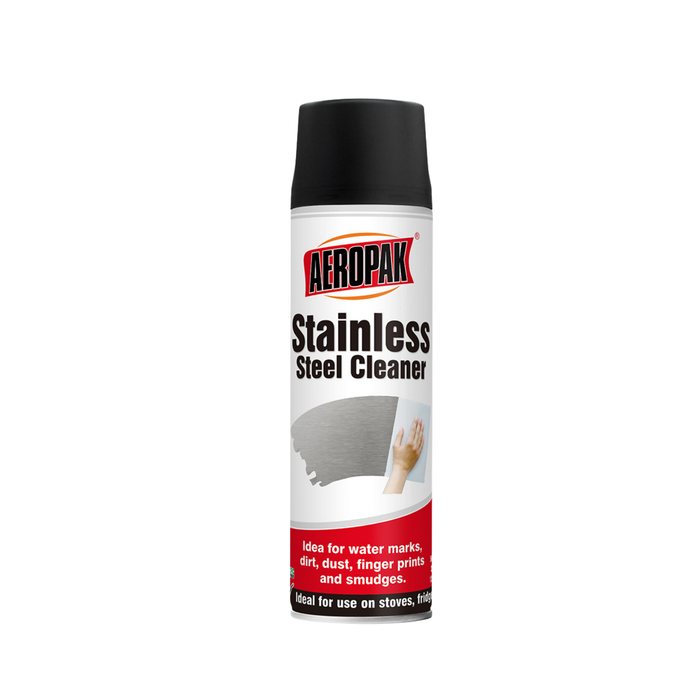 AEROPAK | Stainless Steel Cleaner Spray | 500ml | Fridge Oven Stove Polish | Remove Watermarks Fingerprints Smudges