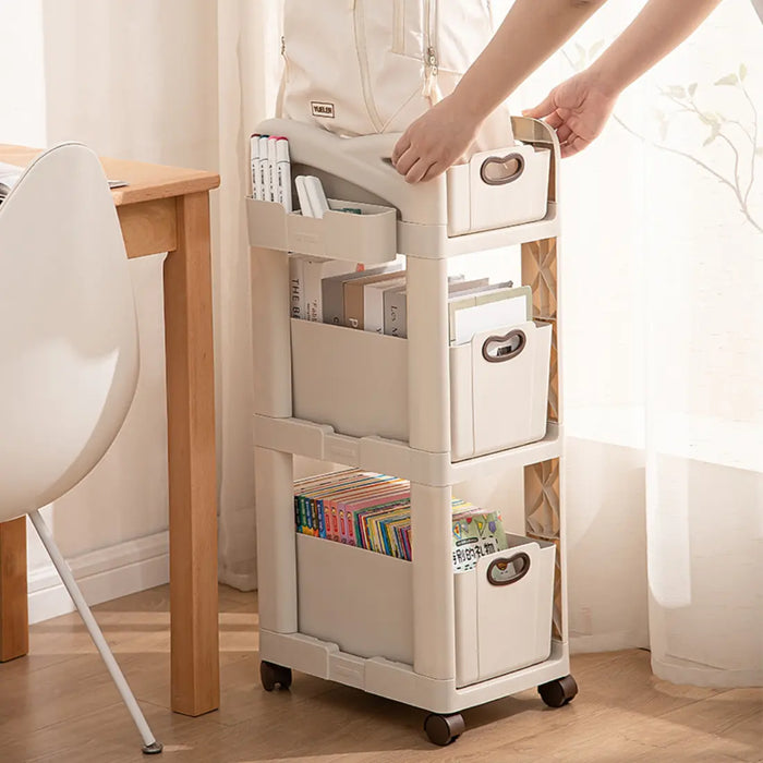 Storage Rack with Wheels, Trolley Shelf, Multipurpose Movable Organizer, Under Desk Trolley - Image #5