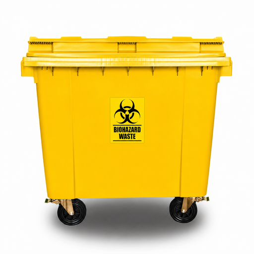 Biohazard Mobile Garbage Bin | 660L, 1100L | Trash Bin | Waste Bin | Medical Bin | Multisize