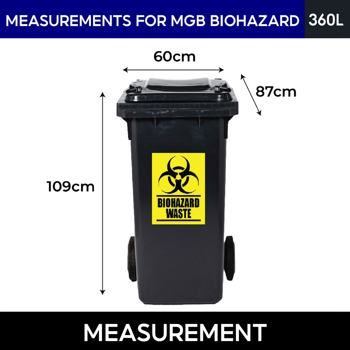 Biohazard Mobile Garbage Bin | MGB | 80L, 100L, 120L, 240L, 360L | Trash Bin | Medical Waste Bin - HippoMart SG