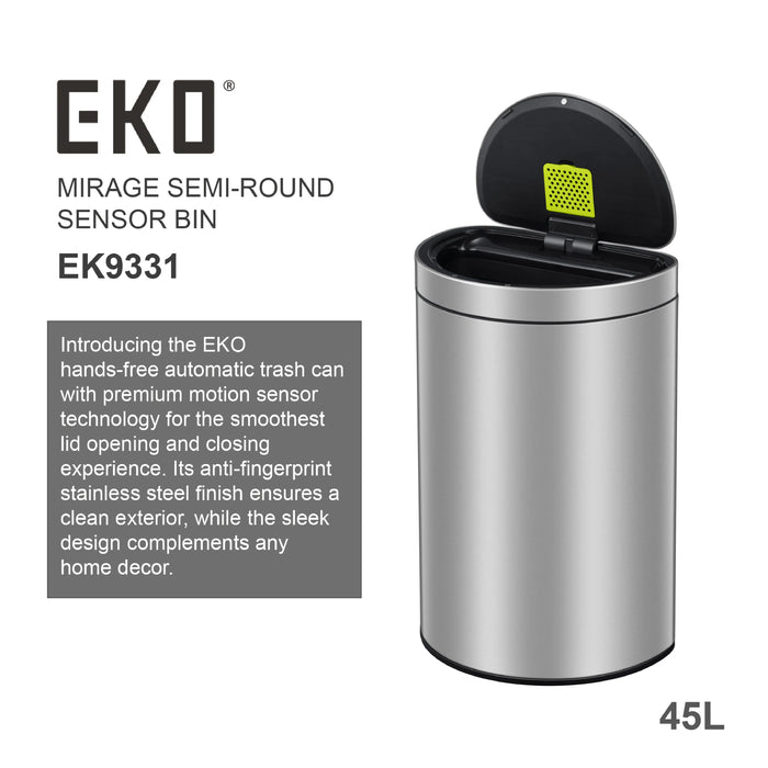 EKO MIRAGE, EK9331, 47L, Semi-Round Sensor Bin - Image #4