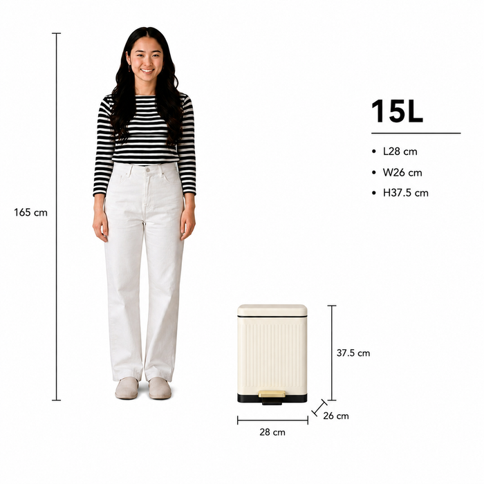 JAVA Dustbin | JACQUES | JH8874 | 15L | Step Bin | Trash Bin | Dustbin for Kitchen | Waste Bin