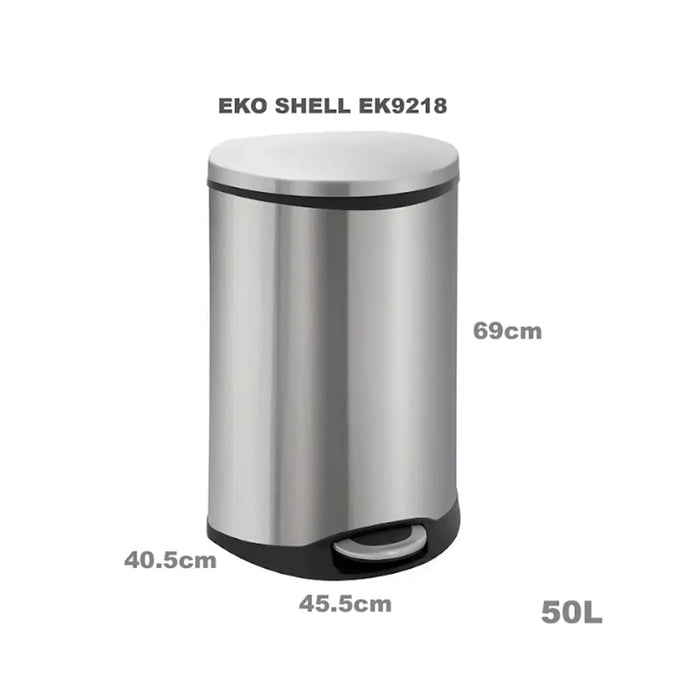 EKO SHELL, EK9218, Multiple Size, Step Pedal Dustbin with Soft Closing - HippoMart SG