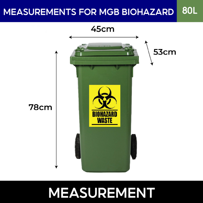 Biohazard Mobile Garbage Bin | MGB | 80L, 100L, 120L, 240L, 360L | Trash Bin | Medical Waste Bin - HippoMart SG