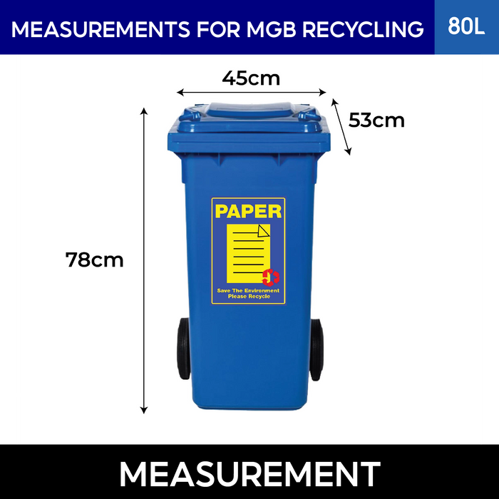 Mobile Garbage Bin | MGB | 80L, 100L, 120L, 240L, 360L | Recycling Trash Bin | Dustbin | Dustbin for Kitchen - HippoMart SG