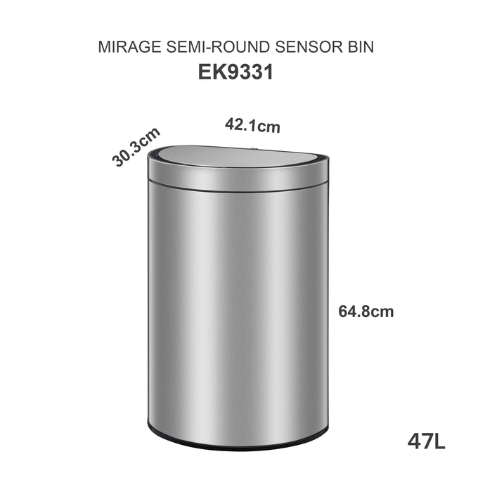 EKO MIRAGE, EK9331, 47L, Semi-Round Sensor Bin - Image #2