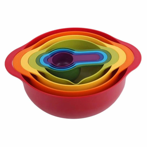 Korean Rainbow Nestable Food Grade ABS Kitchen Utensils & Bowl Set - Image #1
