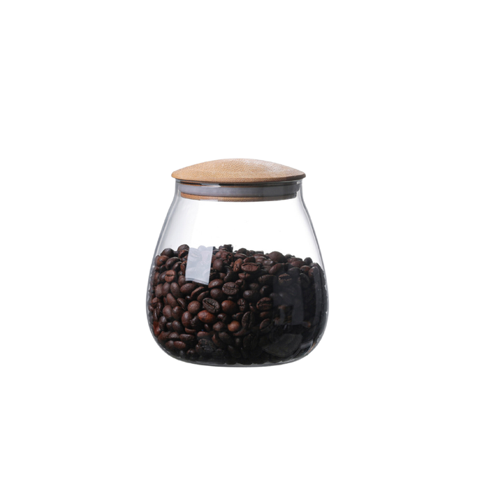 HippoMart Nordic Airtight Dry Goods Glass Container with Wooden Lid [Multiple Sizes] - HippoMart 