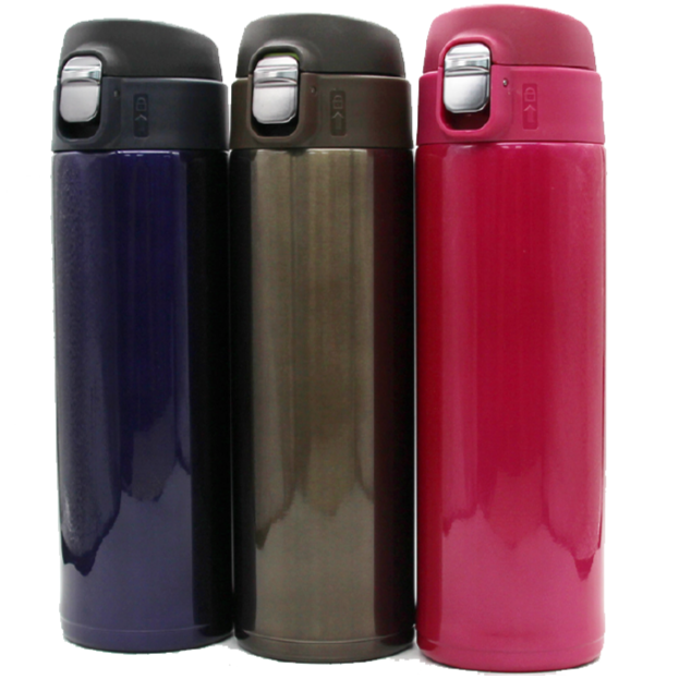 HippoMart Insulated Vacuum Thermos Bottle Stainless Steel Push-Lock Water Bottle 480ml [Multiple Colours] - HippoMart 