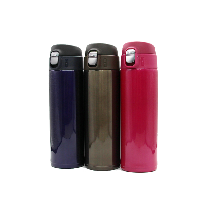 HippoMart Insulated Vacuum Thermos Bottle Stainless Steel Push-Lock Water Bottle 480ml [Multiple Colours] - HippoMart 