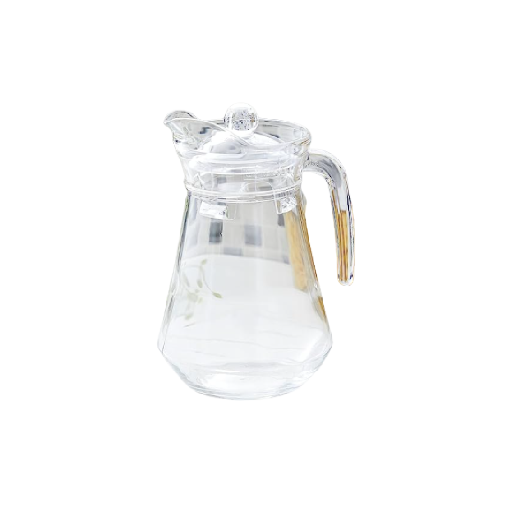 Hippoart Luminarc Glass Beverage Drink Pitcher with Lid and Handle  - 1.3L - HippoMart 