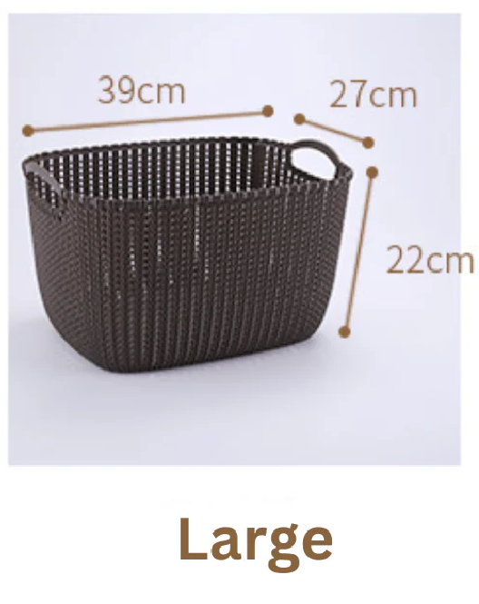 HippoMart Rattan Designer Basket with Slim Handle, Multiple Size, Colour - HippoMart SG
