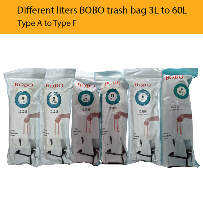 BOBO Extra Strong Drawstring Trash Bags | Tear-Resistant Garbage Bags | Multiple Sizes 3-60L | Durable Waste Disposal Solution - HippoMart SG
