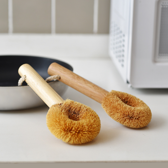 Brush Sauce Natural Eucalyptus Pots & Pans Brush for Stubborn Stains with Hanging Rope