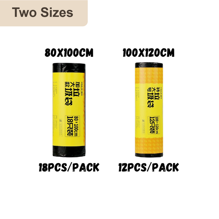 Heavy-Duty Thick Large Black Trash Bags (Roll Pack) - HippoMart SG