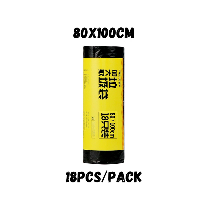 Heavy-Duty Thick Large Black Trash Bags (Roll Pack) - HippoMart SG