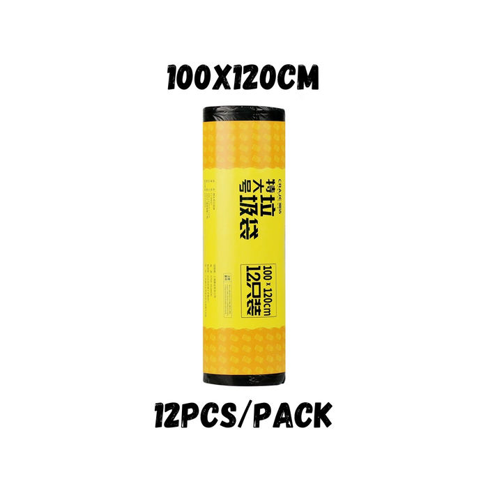 Heavy-Duty Thick Large Black Trash Bags (Roll Pack) - HippoMart SG