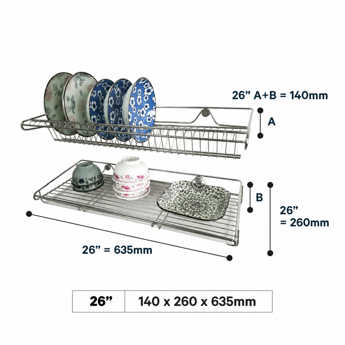Stainless Steel 304 Dish Drainer/ Wall Mounted Dish Rack