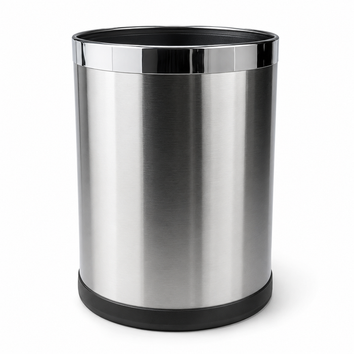 Premium Dustbin | Hotel Room Bin | 8L | Open Top Bin | Trash Bin | Stainless Steel Bin