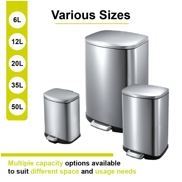 EKO Dustbin | Della | EK9366 | Trash Bin | Waste Bin | Soft Closing | 6L/12L/20L/35L/50L - HippoMart SG