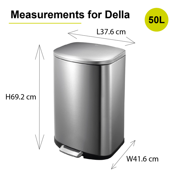 EKO Dustbin | Della | EK9366 | Trash Bin | Waste Bin | Soft Closing | 6L/12L/20L/35L/50L - HippoMart SG