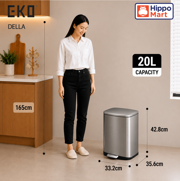 EKO Dustbin | Della | EK9366 | Trash Bin | Waste Bin | Soft Closing | 6L/12L/20L/35L/50L