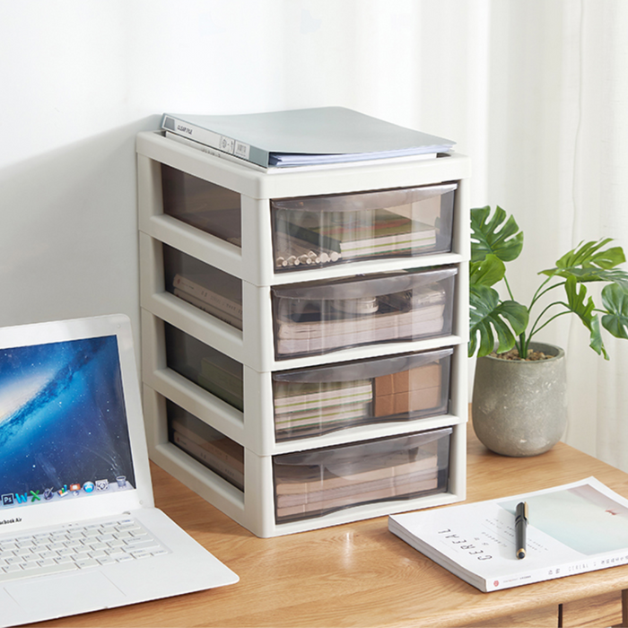 Desktop Organiser | Drawer 3 Tier | Drawer 4 Tier | Clear Tray | Office | Drawer Storage Box | File Storage Cabinet