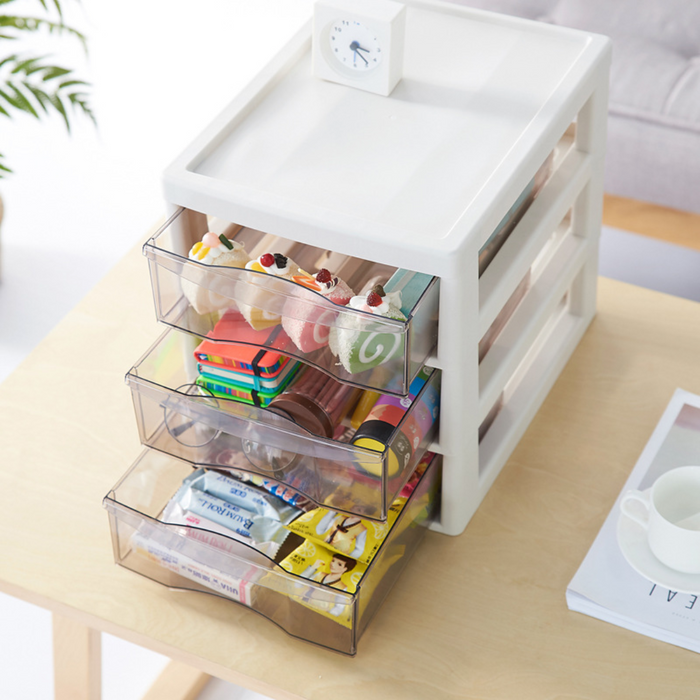 Desktop Organiser | Drawer 3 Tier | Drawer 4 Tier | Clear Tray | Office | Drawer Storage Box | File Storage Cabinet