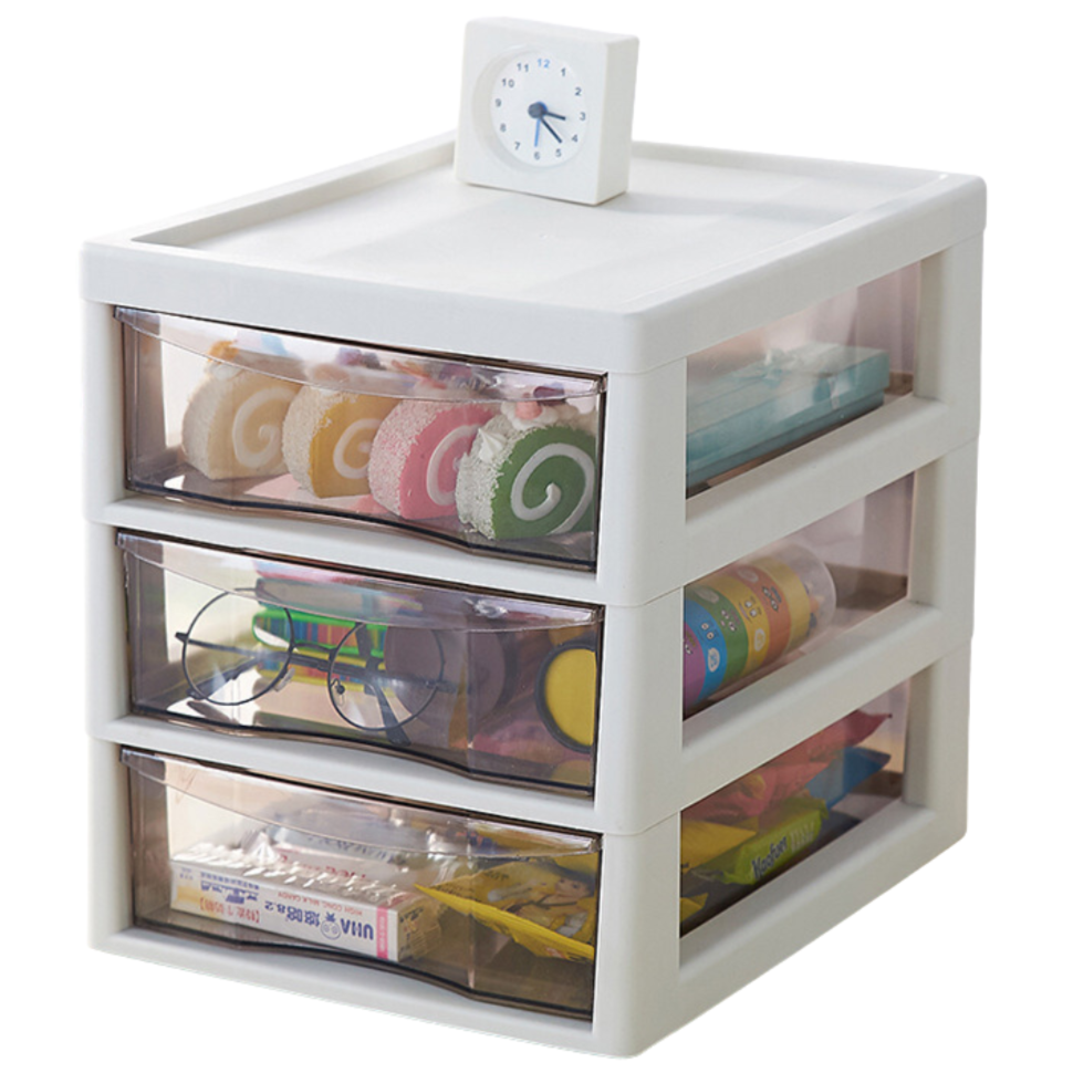 Desktop Organiser | Drawer 3 Tier | Drawer 4 Tier | Clear Tray | Office | Drawer Storage Box | File Storage Cabinet - HippoMart SG
