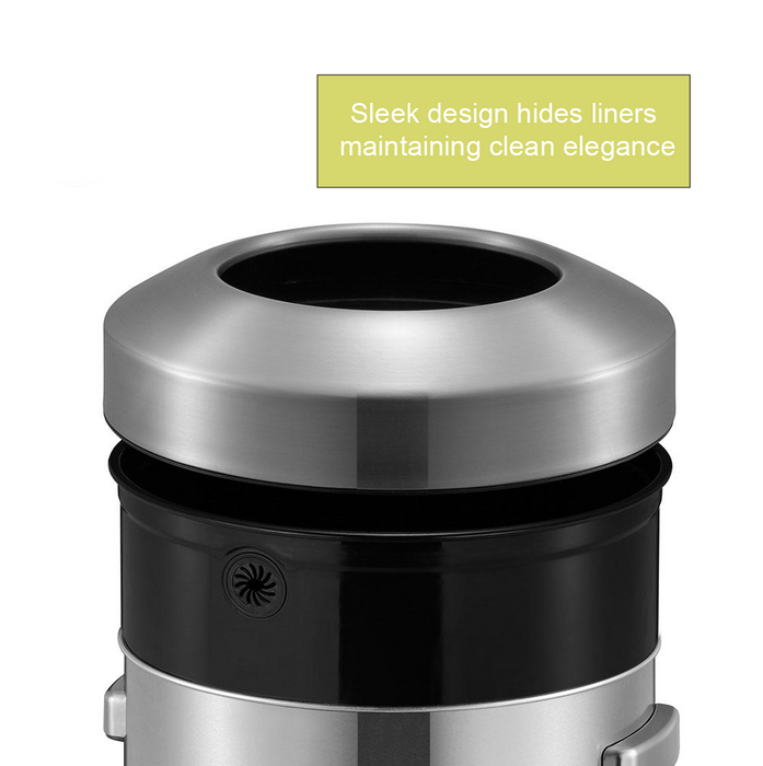 EKO Dustbin | Urban | EK9055 | Trash Bin | Waste Bin | Stainless Steel | Round Open Top | 60L - HippoMart SG