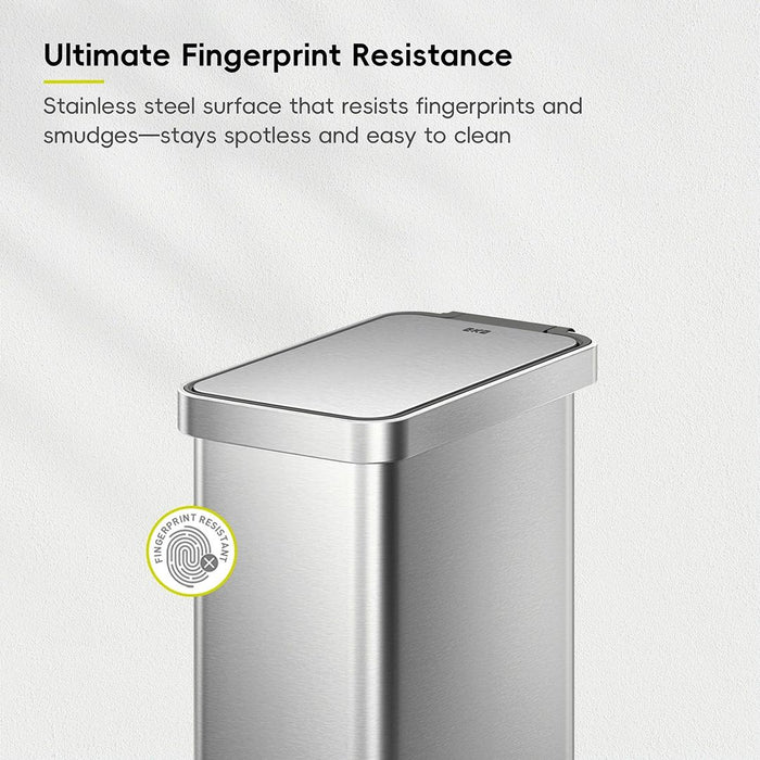 EKO Dustbin | Hudson Slim | EK9167 | Trash Bin | Waste Bin | Stainless Steel | Step Pedal Bin | Soft Closing - HippoMart SG