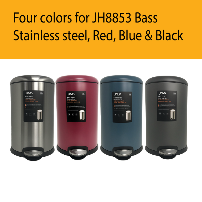 JAVA Dustbin | BASS | JH8853 | 5L, 8L, 12L, 20L, 30L | Step Bin | Soft Closing | Trash Bin | Dustbin - HippoMart SG