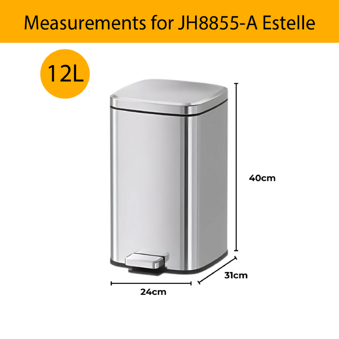 JAVA Dustbin | ESTELLE | JH8855A | Multiple Sizes | Trash Bin | Dustbin for Kitchen | Rubbish Bin - HippoMart SG