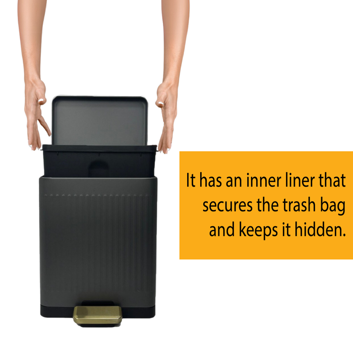 JAVA Dustbin | JACQUES | JH8874 | 15L | Step Bin | Trash Bin | Dustbin for Kitchen | Waste Bin - HippoMart SG