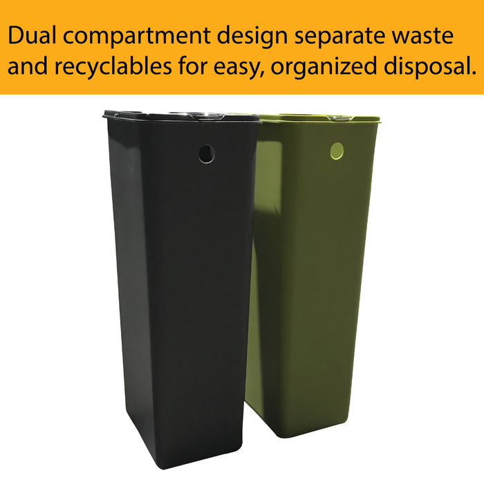 JAVA Recycling Bin | NAFISI | JH8851 | Dual Compartment Bin | 16L +16L | 25L +25L - HippoMart SG