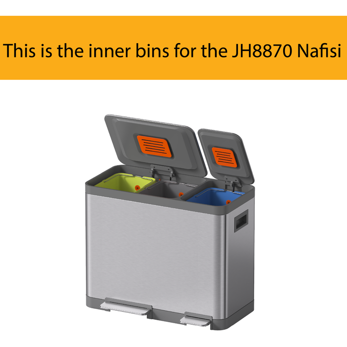JAVA Recycling Bin | NAFISI | JH8870 | 16L+16L+16L | Triple Liner | Trash Bin | Waste Bin - HippoMart SG
