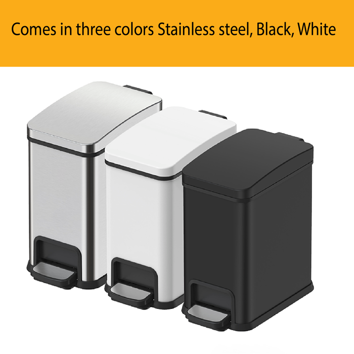 JAVA Slim Dustbin | COBBER | JH8867 | 8L | Steel Pedal Bin | Trash Bin | Dustbin for Kitchen - HippoMart SG