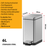 JAVA Dustbin | KATIE | JH8875 | 6L | Step Bin | Soft Closing | Trash Bin |  Dustbin for Kitchen - HippoMart SG