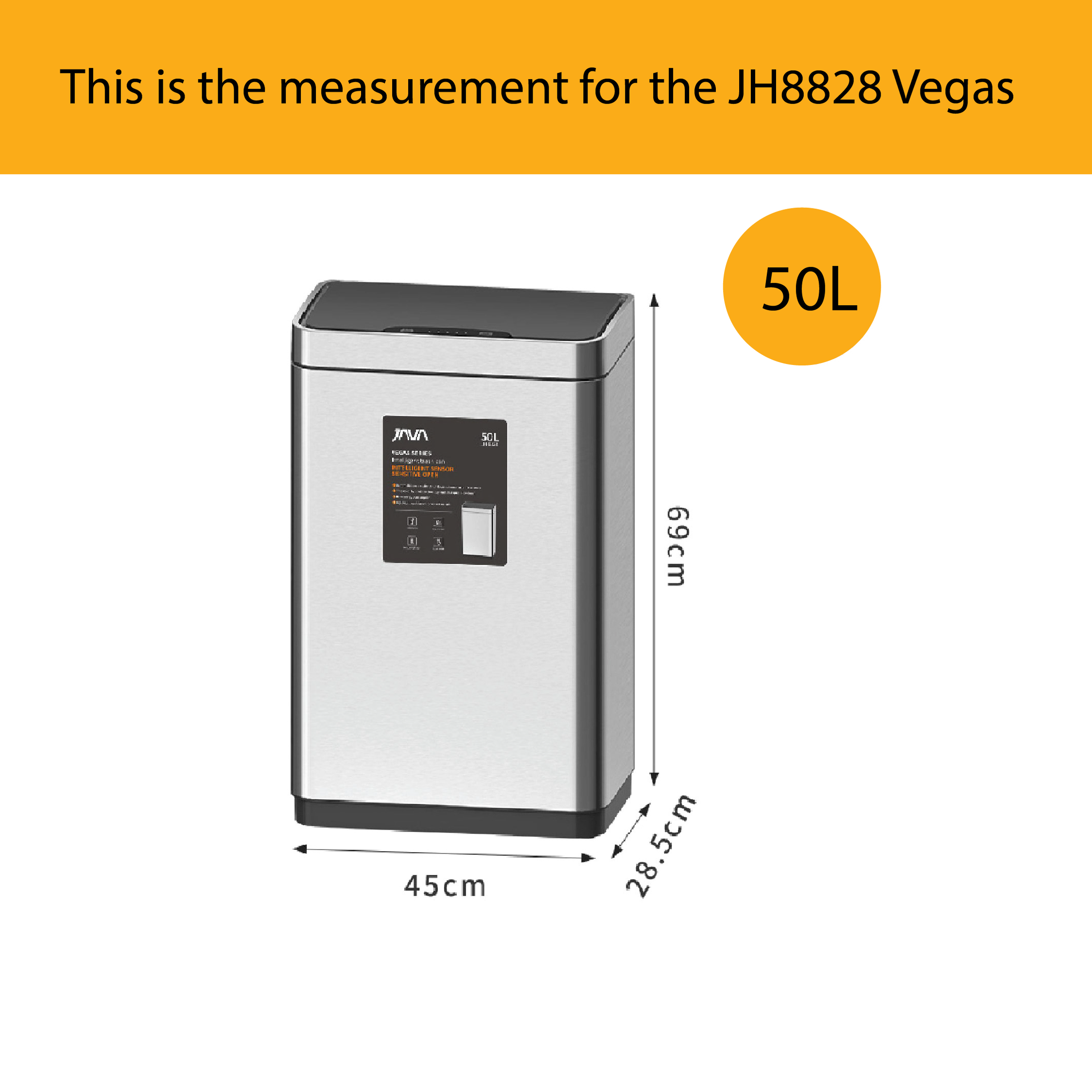 JAVA Sensor Bin | VEGAS | JH8828 | Multiple Size | Dustbin | Trash Bin ...