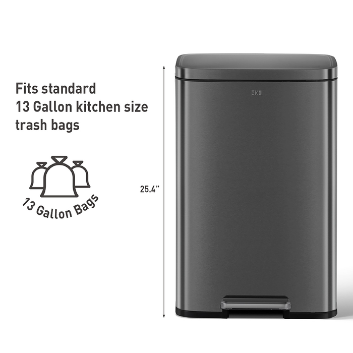 EKO Dustbin | Madison | EK9361 | Trash Bin | Waste Bin | Stainless Steel | Step Pedal Bin | Soft Closing