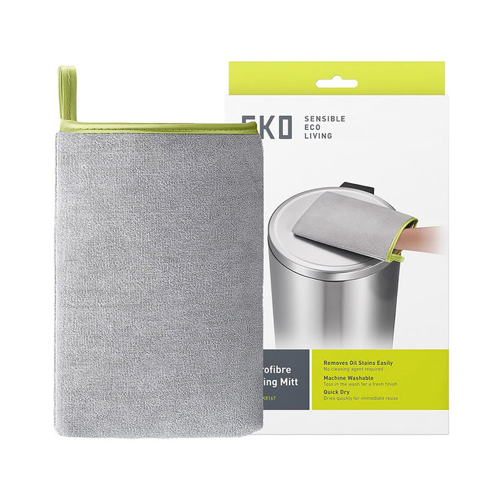 EKO Microfiber Cleaning Mitt | Stainless Steel Cloth | Lint-Free Reusable Polishing Cloth
